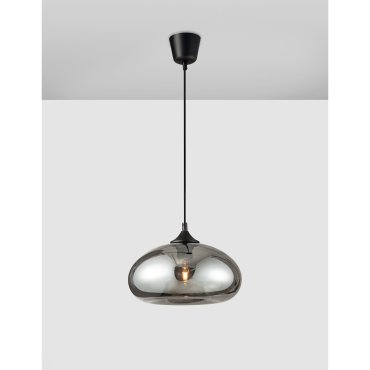Nova Luce Savaz - hanglamp - Ø 28 x 120 cm - zwart en chroom