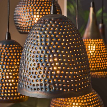 Vico Perforated 7L - hanglamp - 100 x 45 x 150 cm - zwart bruin