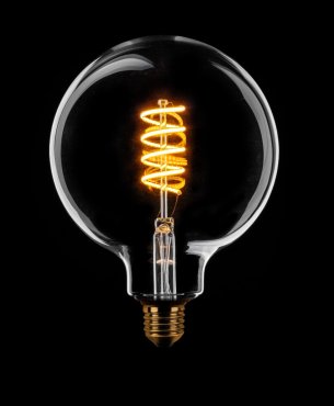 ETH Globe Spiral LED Filament - Ø 12,5 cm - E27 - dimbaar - 7W - 2200K  - goud