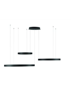 Nova Luce Elowen - hanglamp - 148 x 250 x 106 cm - 181W dimbare LED incl. - zandzwart