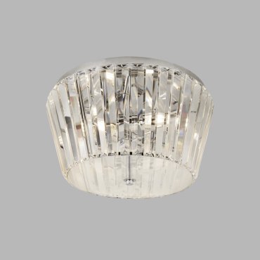 Searchlight Tiara - plafondverlichting - Ø 40 x 23 cm - chroom en transparant