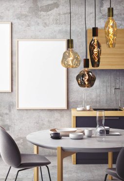 Daylight Italia Bumped LED lamp - Ø 18 x 21,5 cm - E27 - 5W dimbaar - 1800K - gerookt