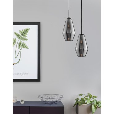 Nova Luce Veiro - hanglamp - Ø 17 x 120 cm - zwart en chroom