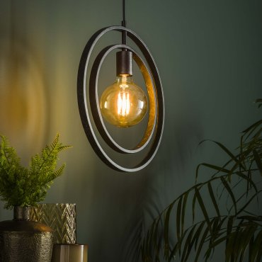 Vico Turn - hanglamp - 40 x 30 x 150 cm - houtskool