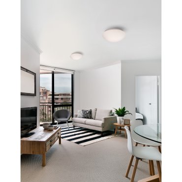 Nova Luce Brest - plafondlamp badkamer - Ø 30 x 11 cm - IP44 - wit