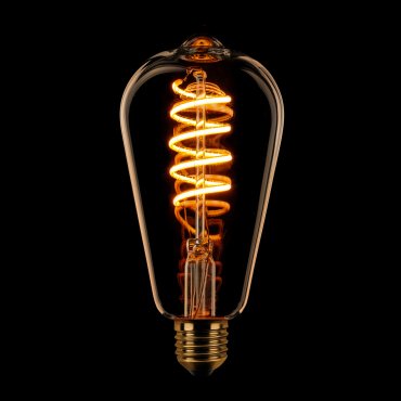 ETH Edison Spiral LED Filament - E27 - 8W dimbaar - 2200K  - goud