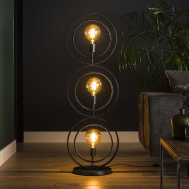 Vico Turn - staanlamp - 40 x 30 x 124 cm - houtskool