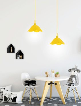 Nova Luce Udine - hanglamp - Ø 25 x 100 cm - geel