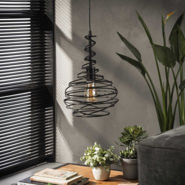 Vico Cone Spinn - hanglamp - 150 cm - zwart