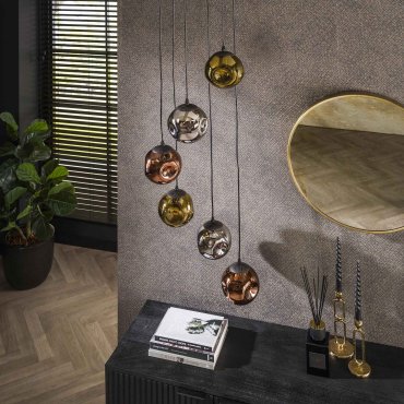 Vico Stellar - hanglamp - Ø 50 x 180 cm - zwart