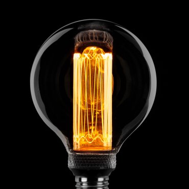 ETH LED Filament Globe - Ø 8 cm - E27 - 3 stappen dimbaar - 5W - 1800K – gerookt