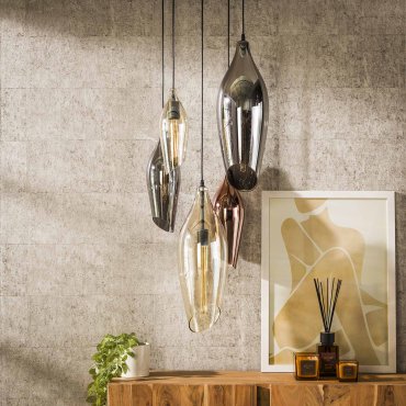 Vico Cocoon - hanglamp - Ø 60 x 180 cm - zwart