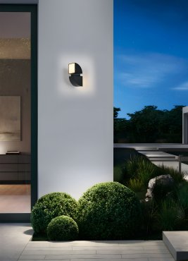 Searchlight Dakota - buiten wandlamp - 12 x 21 cm - 8W LED incl. - IP44 - zwart