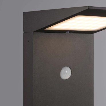 Faro Soleil - tuinpaal op zonne-energie met bewegingsmelder - 16,5 x 14 x 51 cm - 2W LED incl. - IP54 - donkergrijs