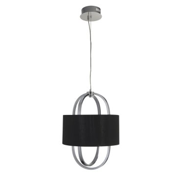 Searchlight Madrid - hanglamp - Ø 38 x 130 cm - 20W dimbare LED incl. - zwart en chroom