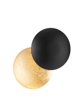 Nova Luce Soleil - wandlamp - Ø 20 x 20 cm - 6W LED incl. - zandzwart en goud