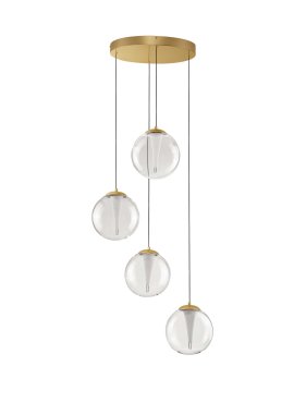 Nova Luce Galeo - hanglamp - Ø 56 x 179 cm - 25W dimbare LED incl. - zandgoud