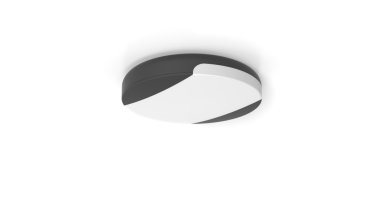 Lutec Sweep - buiten plafondverlichting - Ø 26 x 5,5 cm - 23,5W LED incl. - IP54 - donkergrijs
