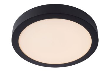 Lucide Brice-Led - plafondverlichting - Ø 30 x 3,9 cm - 30W dimbare LED incl. - IP44 - zwart