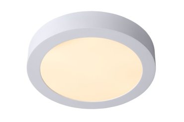 Lucide Brice-Led - plafondverlichting - Ø 24 x 3,9 cm - 15W dimbare LED incl. - IP44 - wit