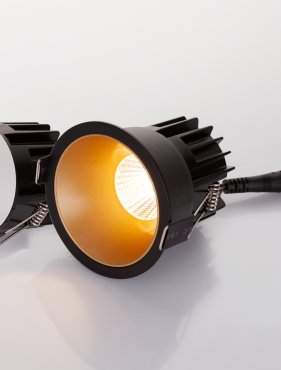 Nova Luce Luela - inbouwspot - Ø 85 mm - inbouwmaat 75 mm - 13W LED incl. - zwart en goud - 2700K