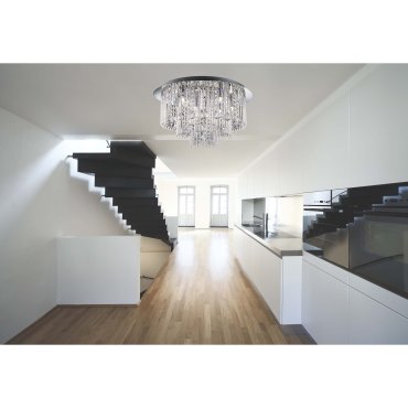 Searchlight Beatrix - plafondverlichting met afstandsbediening - Ø 55 x 30,5 cm - chroom