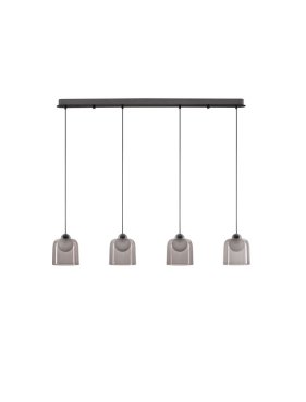 Nova Luce Dione 4L - hanglamp - Ø 14 x 100 x 200 cm - 20W LED incl. - zandzwart