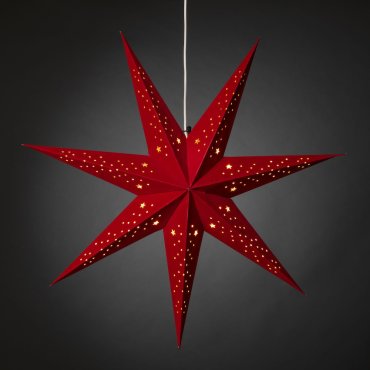 Konstsmide kerstverlichting - papieren 7-ster - 78 x 19 x 78 cm - rood
