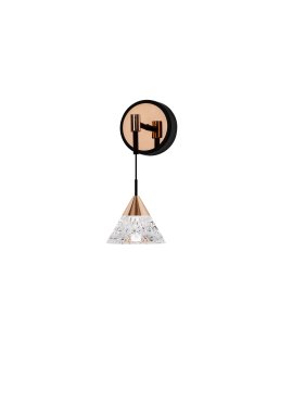 Nova Luce Paluz - wandlamp - Ø 10,5 x 26 cm - 7W LED incl. - mat zwart en roségoud