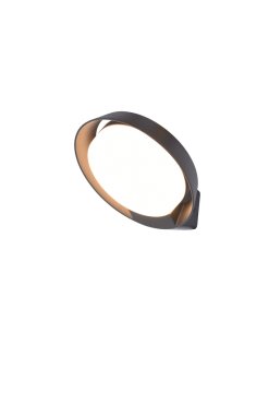 Lutec Polo - buiten wandverlichting - 16,2 x 18 x 16,4 cm - 15W LED incl. - IP54 - antraciet