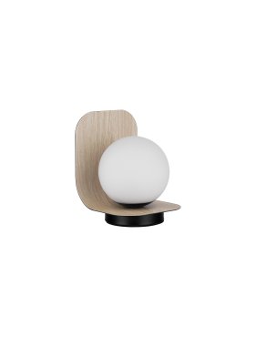 Nova Luce Kamen - tafellamp - 14 x 18 x 10 cm - natuurlijk hout en zandzwart