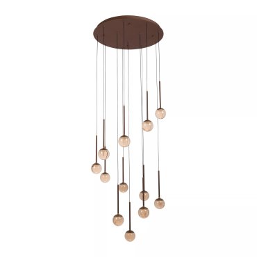 Lucide Calina - hanglamp - 69,9 x 209,3 cm - 12 x 7W dimbare LED incl. - instelbare lichtkleur - koffie