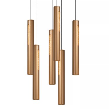 Lucide Griffith - hanglamp - Ø 38 x 236,5 cm - 6 x 7,6W dimbare LED incl. - brons