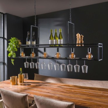 Vico Bar 6L - hanglamp - 160 x 28 x 150 cm - artic zwart
