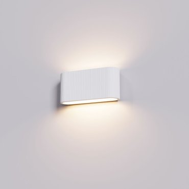 Artdelight Lille - wandlamp - 7 x 25 x 12 cm - wit geribbeld