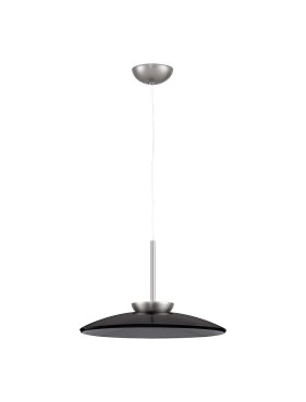 Nova Luce Esti - hanglamp - Ø 50 x 240 cm - 21W dimbare LED incl. - geborsteld nikkel en rokerig glas