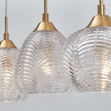 Nova Luce Vario - hanglamp - 76 x 18 x 120 cm - satijn goud en transparant