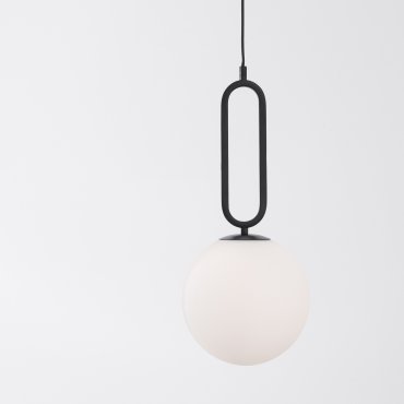 Nova Luce Grus - hanglamp - Ø 25 x 120 cm - mat zwart en opaal