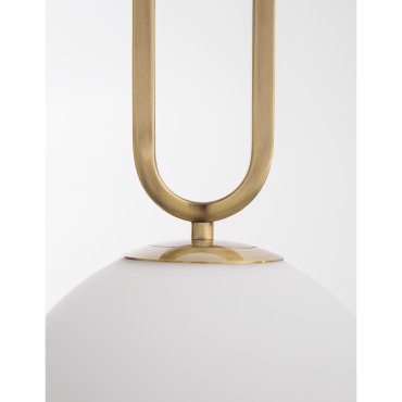 Nova Luce Grus - hanglamp - Ø 25 x 120 cm - messing en opaal