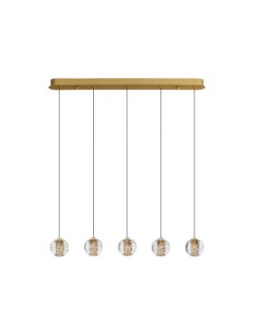 Nova Luce Licio - hanglamp - 84 x 150 x 10 cm - 16W dimbare LED incl. - goud