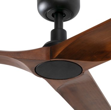 Faro Heywood L - plafondventilator - Ø 132 cm - mat zwart en donker walnoot