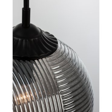 Nova Luce Athena - hanglamp - Ø 25 x 120 cm - rokerig grijs en mat zwart