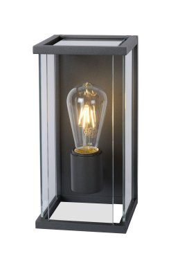 Lucide Claire - buiten wandverlichting met sensor - 14 x 16 x 29 cm - IP54 - antraciet