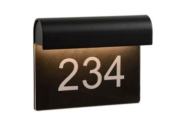 Lucide Thesi Led - buiten wandverlichting met huisnummers - 6W LED incl. - IP54 - zwart