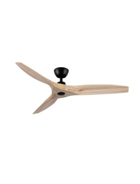 Nova Luce Arcadia - plafondventilator met afstandsbediening - Ø 132 cm - zwart en natuurlijk hout