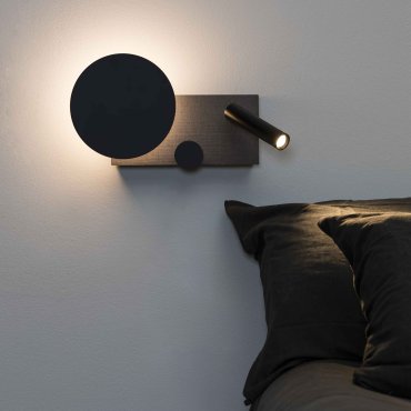 Faro Klee Rechts - wandverlichting met leeslampje - 27 x 3 x 16 cm - 10W+3W dimbare LED incl. - getextureerd grijs