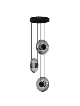 Nova Luce Ballet - hanglamp - Ø 35 x 169 cm - 24W dimbare LED incl. - zandzwart en rokerig grijs