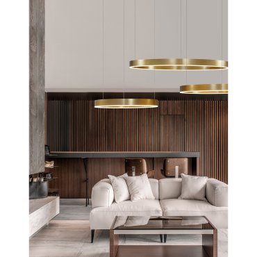 Nova Luce Motif - hanglamp - Ø 100 x 150 cm - 55W dimbare LED incl. - messing goud