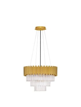 Nova Luce Magnolia - hanglamp - Ø 50 x 120 cm - goud