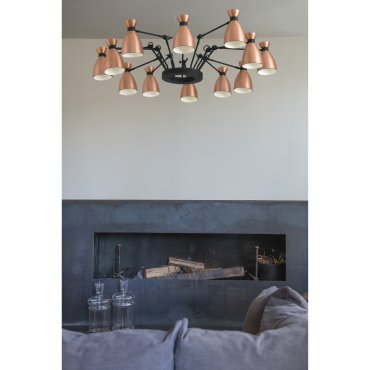 Faro Retro - hanglamp - Ø 132 x 45 cm - mat koper